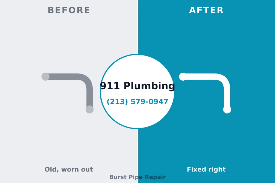 Before and after: plumbing repair New Eagle, PA